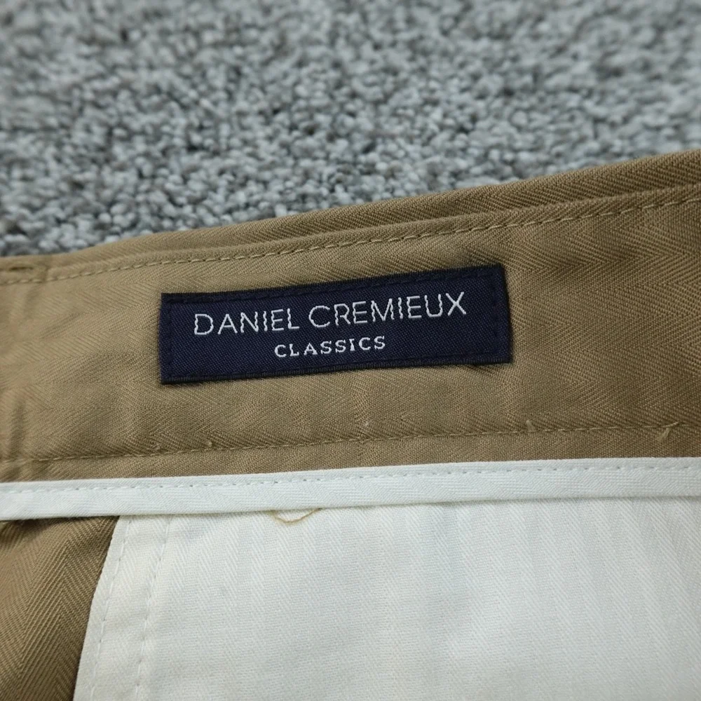NEW Daniel Cremieux Pants Mens 38X30 Beige Brown‎ Chino Trouser Pleated Cuffed